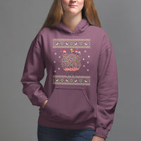 Funny Flamingo Family Christmas Light Tangled Hoodie - Wonder Print Shop