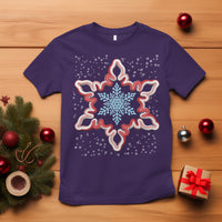 Snowflake Candy Cane Snow Christmas Pajamas T Shirt - Wonder Print Shop