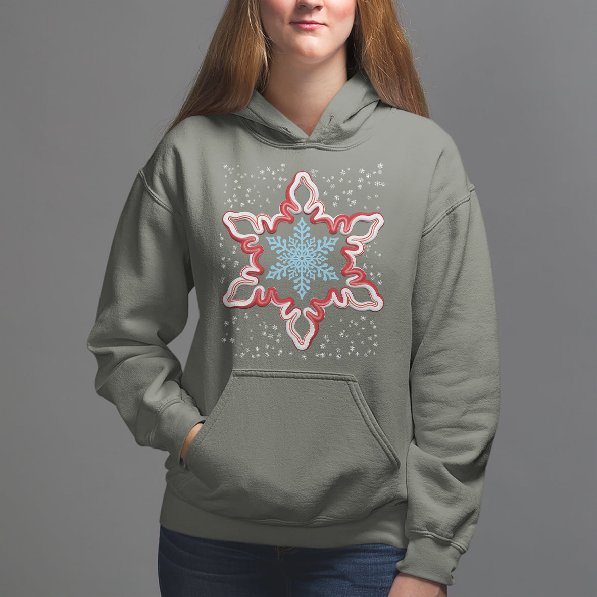 Snowflake Candy Cane Snow Christmas Pajamas Hoodie - Wonder Print Shop