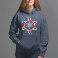 Snowflake Candy Cane Snow Christmas Pajamas Hoodie - Wonder Print Shop