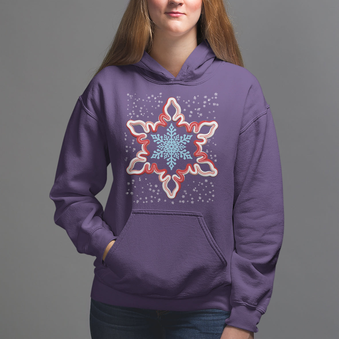 Snowflake Candy Cane Snow Christmas Pajamas Hoodie - Wonder Print Shop