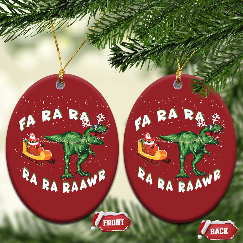 Christmas Tree Rex Fa Ra Rawr Dinosaur Christmas Ornament - Wonder Print Shop