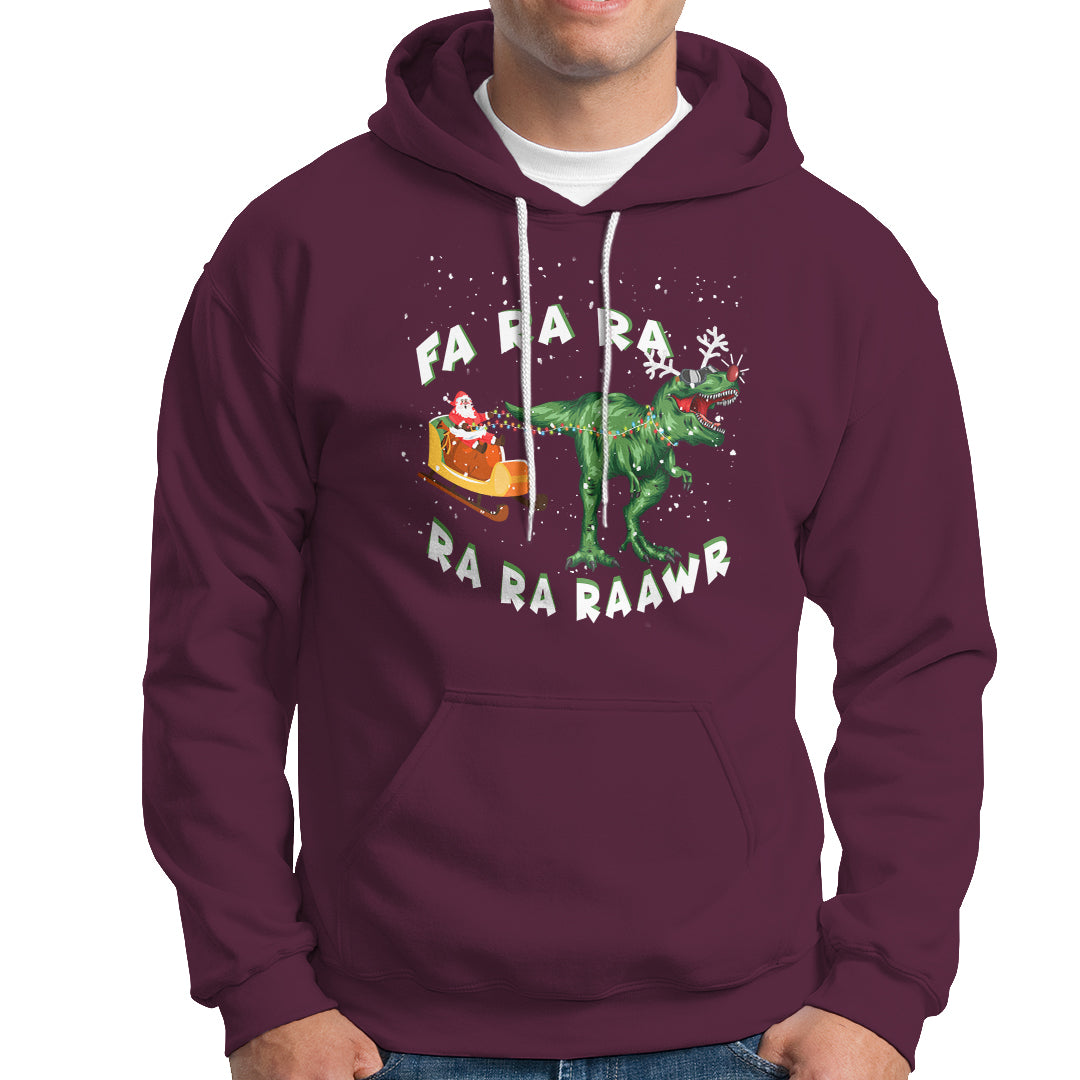Christmas Hoodie Tree Rex Fa Ra Rawr T-Rex Dinosaur - Wonder Print Shop