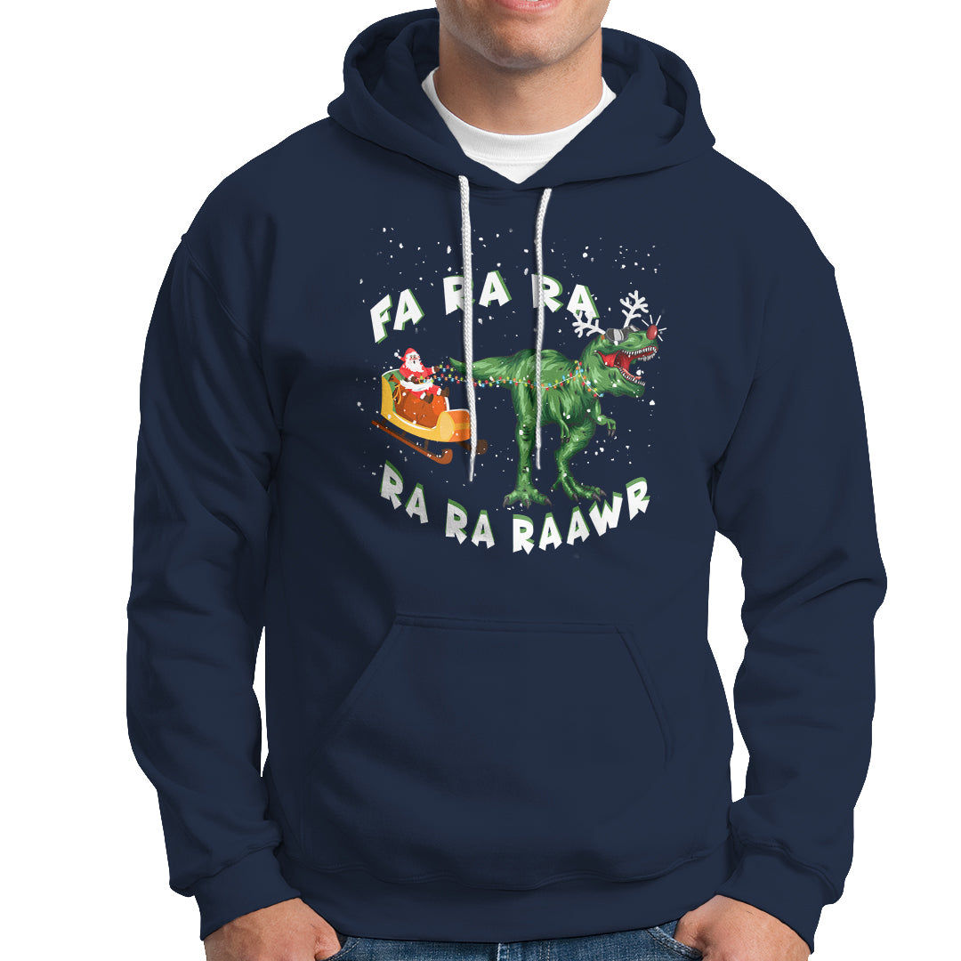 Christmas Hoodie Tree Rex Fa Ra Rawr T-Rex Dinosaur - Wonder Print Shop