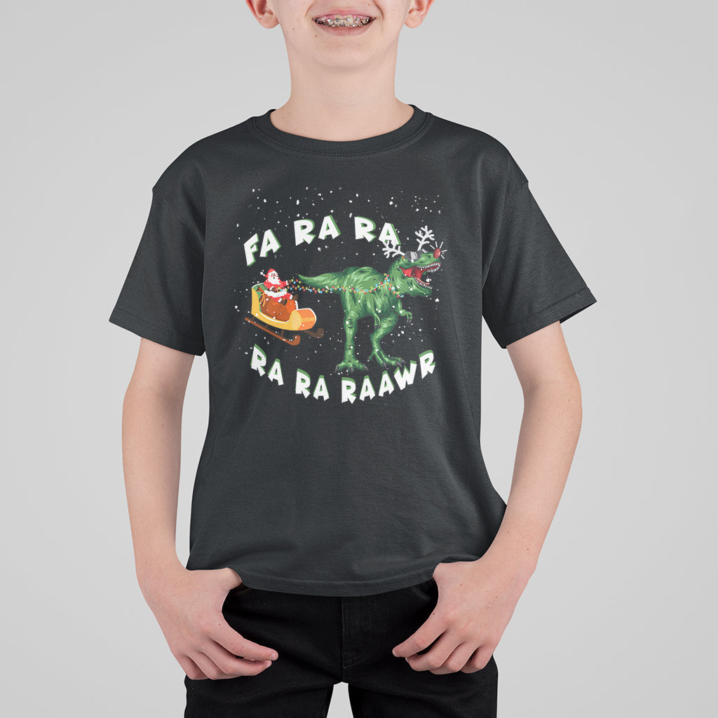 Christmas T Shirt For Kid Tree Rex Fa Ra Rawr T-Rex Dinosaur - Wonder Print Shop