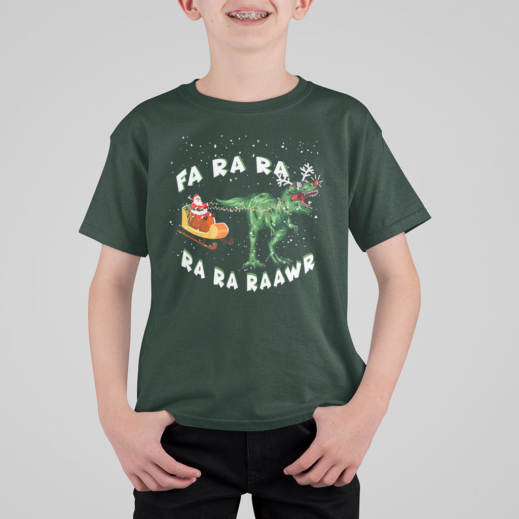 Christmas T Shirt For Kid Tree Rex Fa Ra Rawr T-Rex Dinosaur - Wonder Print Shop