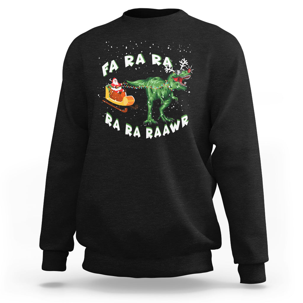 Christmas Sweatshirt Tree Rex Fa Ra Rawr T-Rex Dinosaur - Wonder Print Shop
