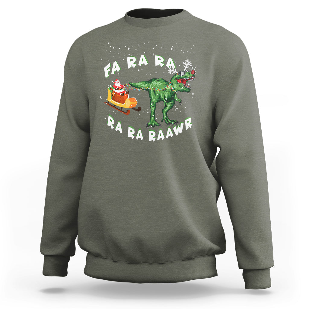 Christmas Sweatshirt Tree Rex Fa Ra Rawr T-Rex Dinosaur - Wonder Print Shop