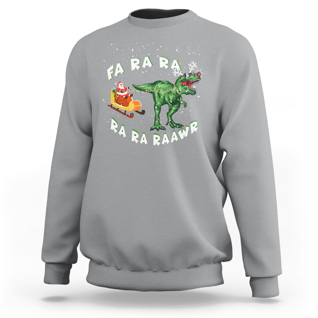 Christmas Sweatshirt Tree Rex Fa Ra Rawr T-Rex Dinosaur - Wonder Print Shop