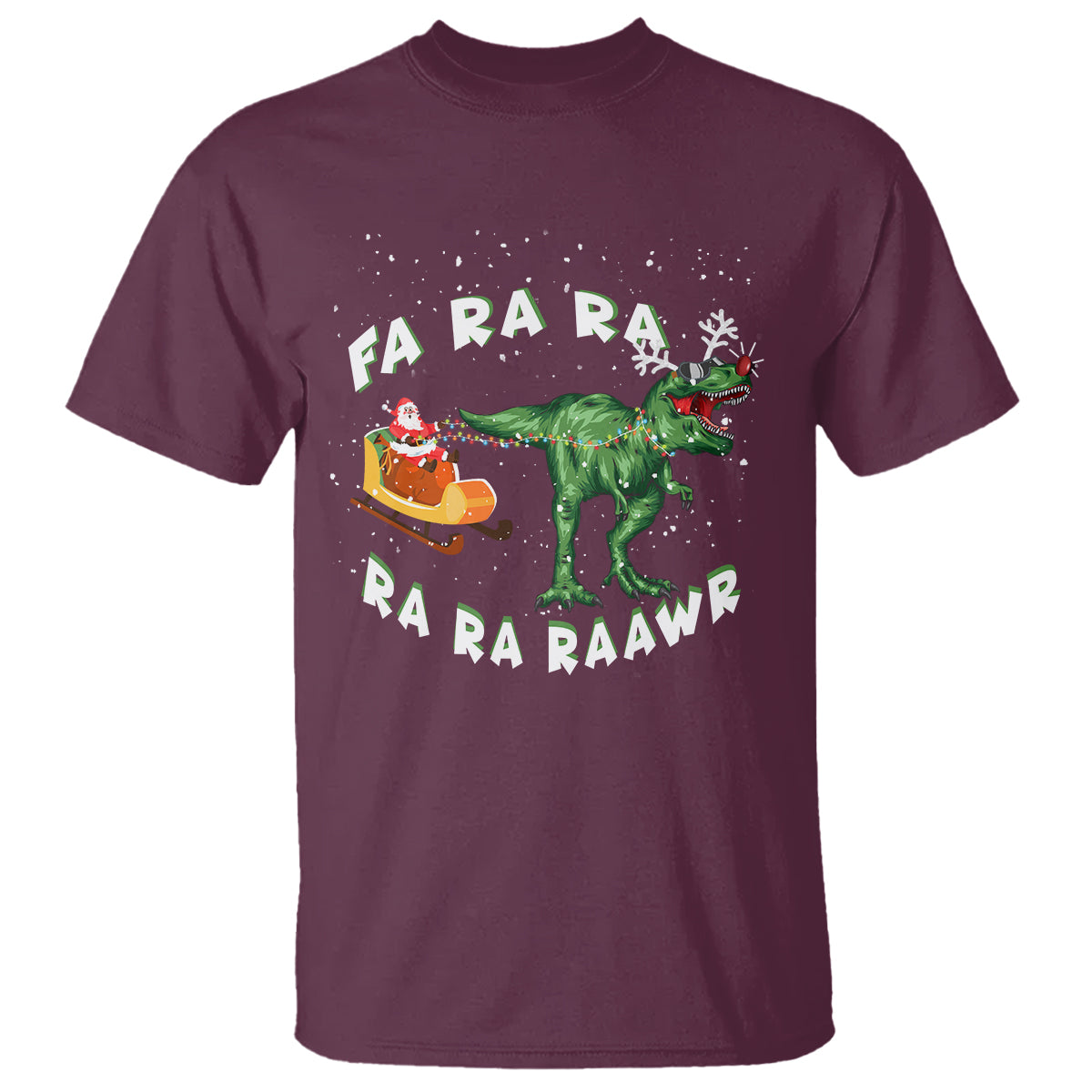 Christmas T Shirt Tree Rex Fa Ra Rawr T-Rex Dinosaur - Wonder Print Shop
