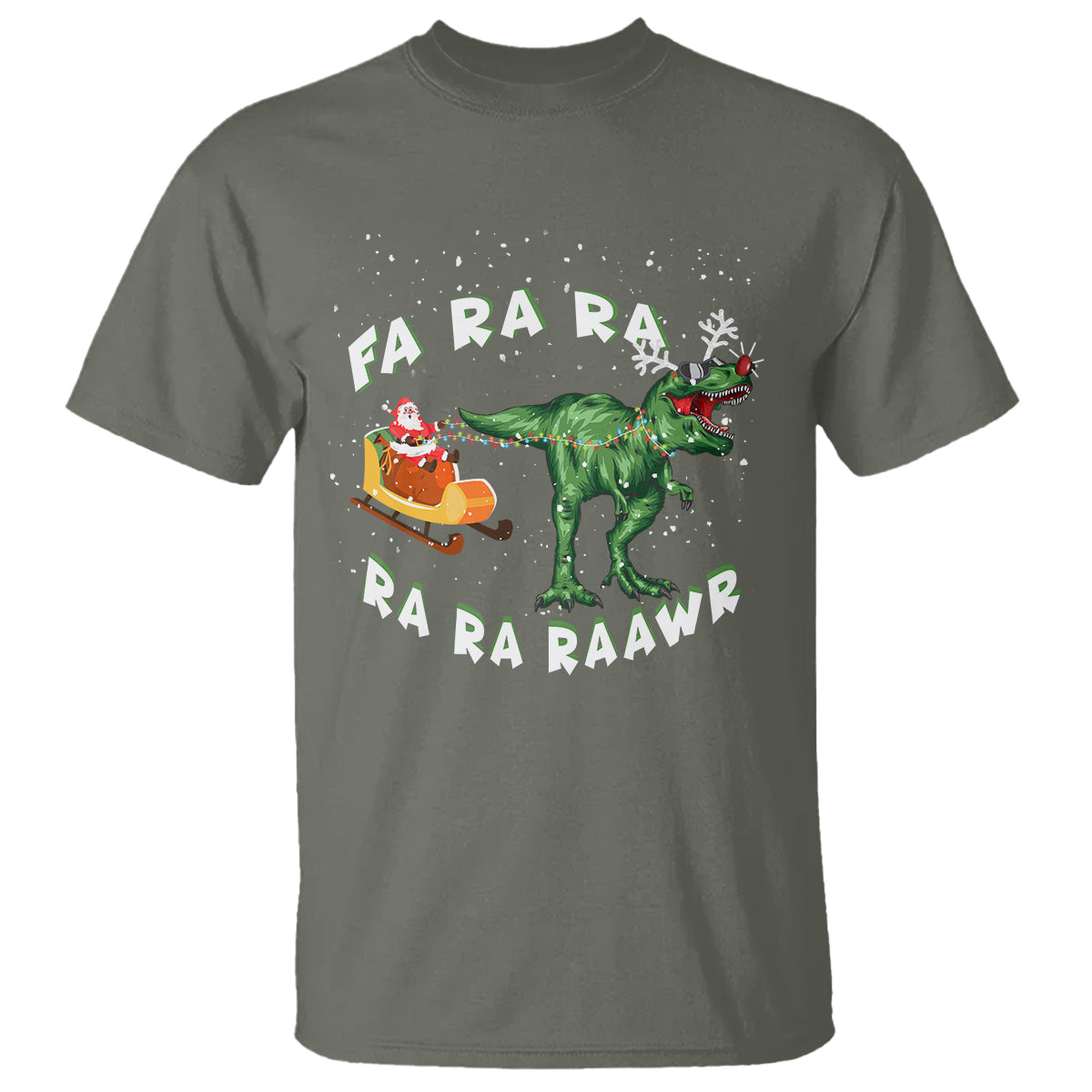Christmas T Shirt Tree Rex Fa Ra Rawr T-Rex Dinosaur - Wonder Print Shop