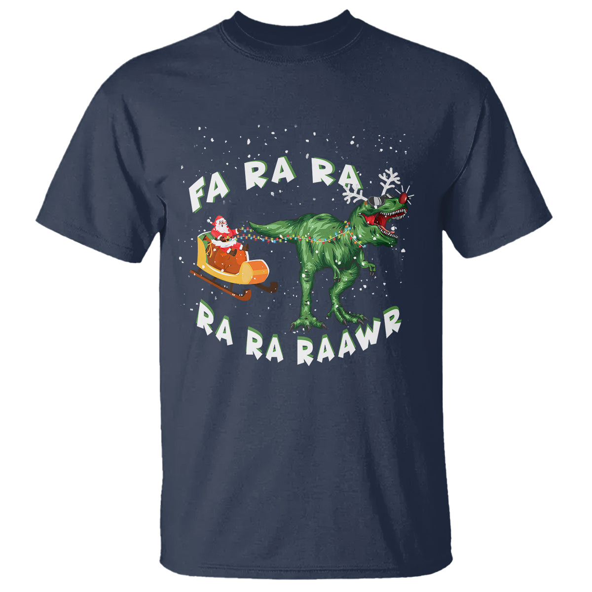 Christmas T Shirt Tree Rex Fa Ra Rawr T-Rex Dinosaur - Wonder Print Shop