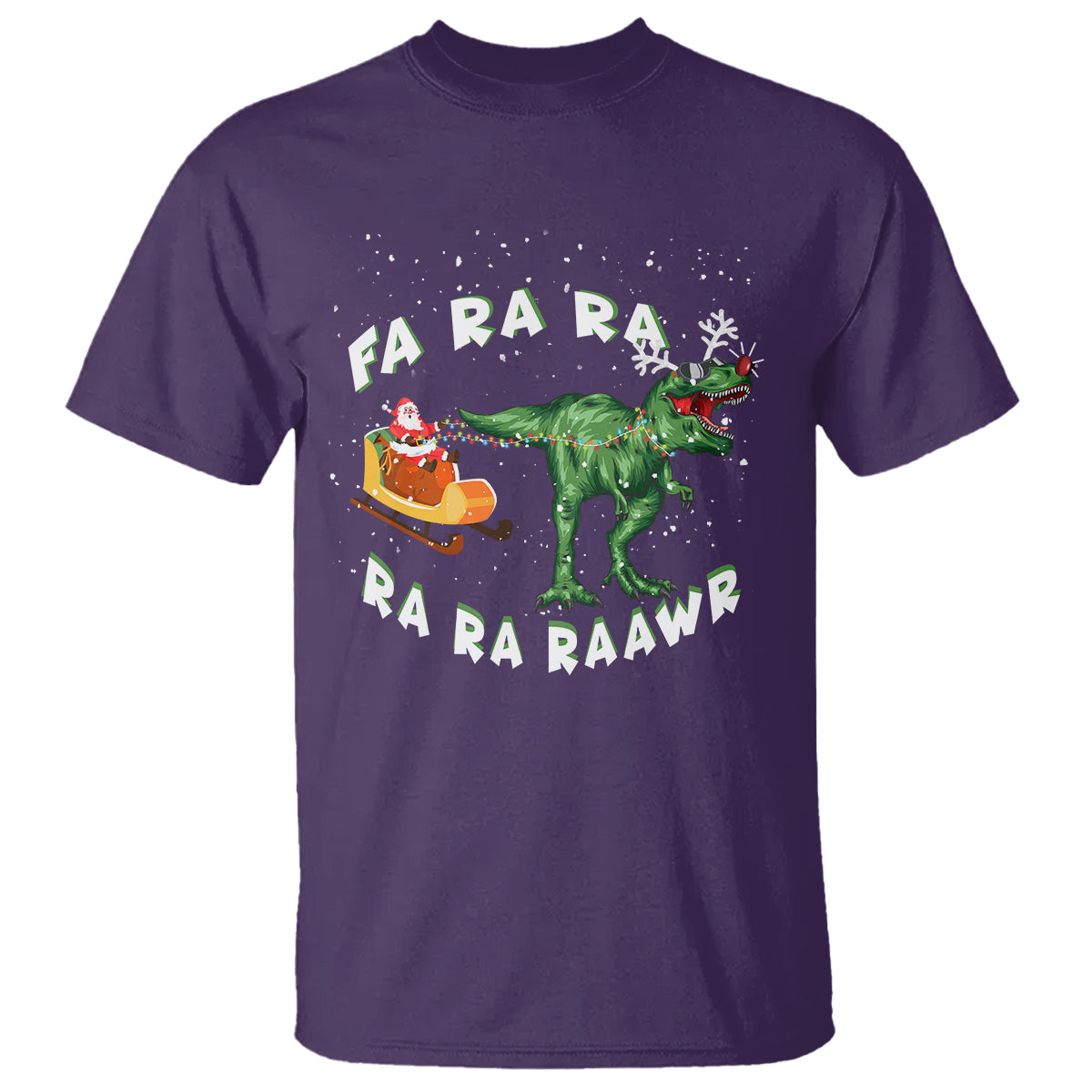 Christmas T Shirt Tree Rex Fa Ra Rawr T-Rex Dinosaur - Wonder Print Shop
