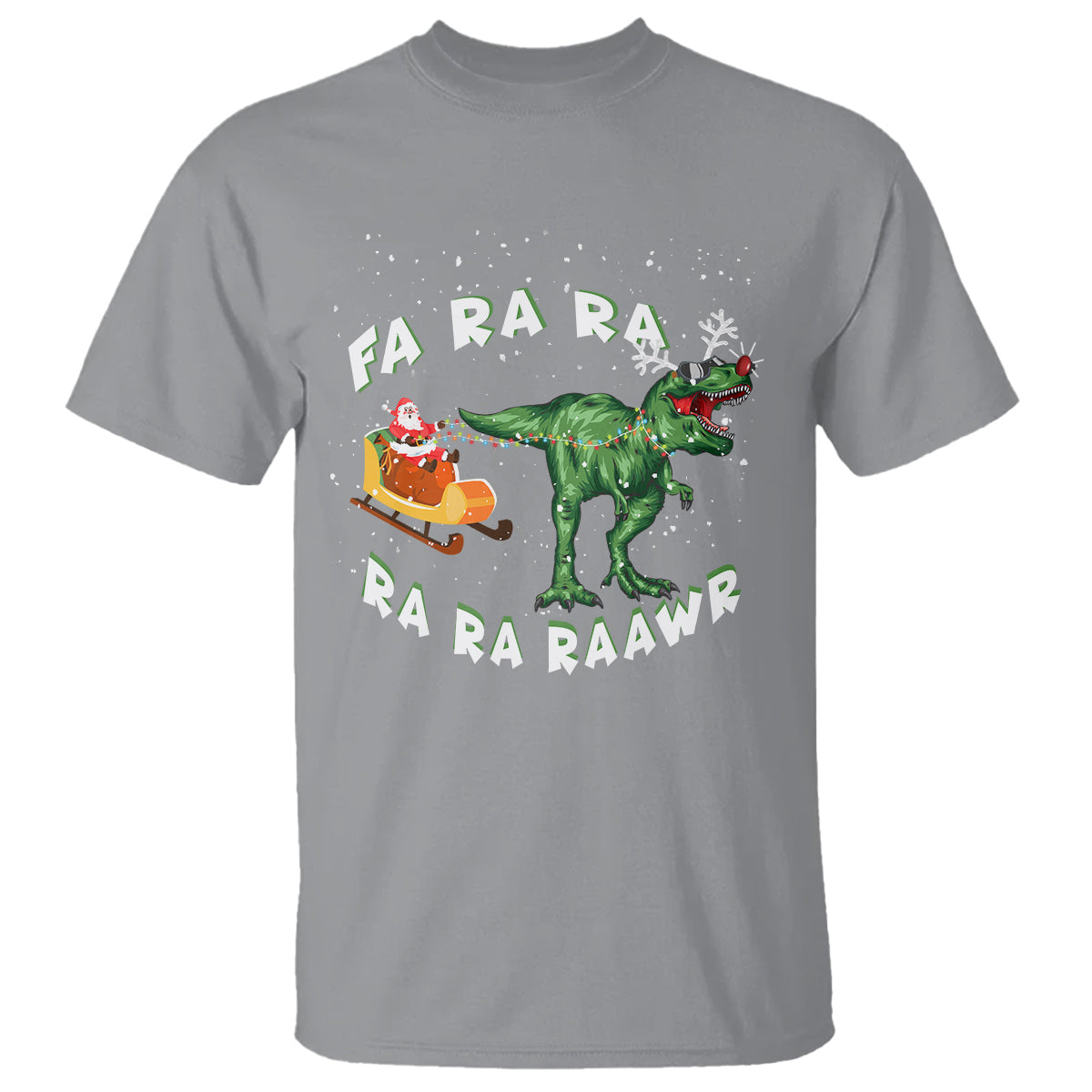 Christmas T Shirt Tree Rex Fa Ra Rawr T-Rex Dinosaur - Wonder Print Shop