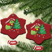 Christmas Cute Dinosaur Christmas Ornament Struggle Is Real - Wonder Print Shop