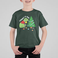 Christmas T Shirt For Kid Struggle Is Real T-Rex Christmas Tree Star - Wonder Print Shop