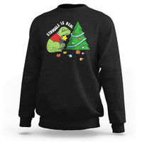 Christmas Sweatshirt Struggle Is Real T-Rex Christmas Tree Star - Wonder Print Shop