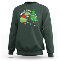 Christmas Sweatshirt Struggle Is Real T-Rex Christmas Tree Star - Wonder Print Shop