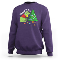 Christmas Sweatshirt Struggle Is Real T-Rex Christmas Tree Star - Wonder Print Shop
