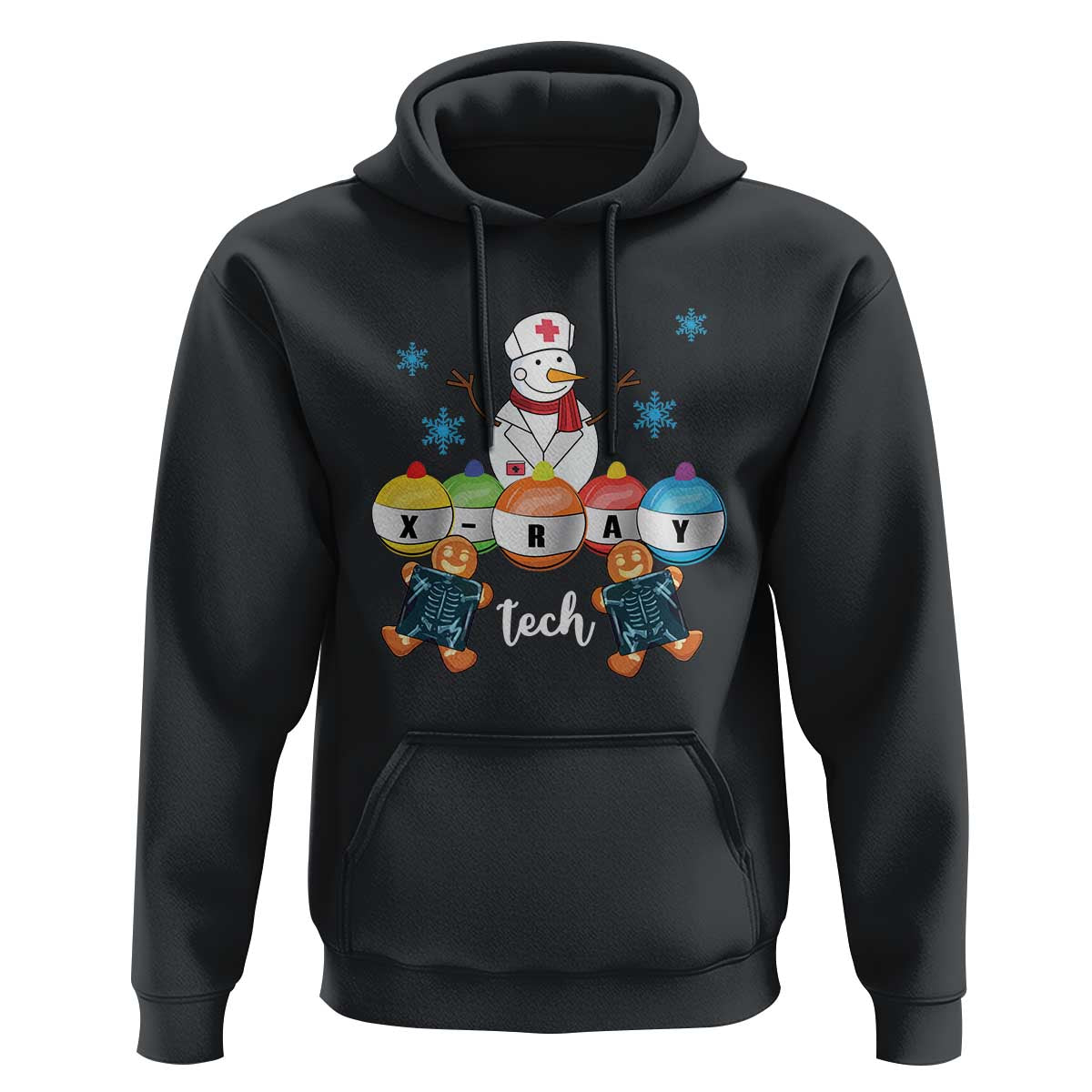 Funny Chrsitmas Hoodie Snowman Nurse Xray Gingerbread