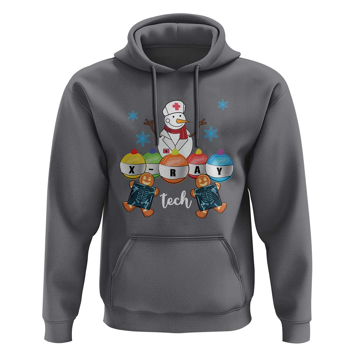 Funny Chrsitmas Hoodie Snowman Nurse Xray Gingerbread