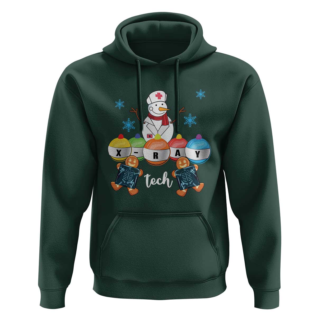 Funny Chrsitmas Hoodie Snowman Nurse Xray Gingerbread