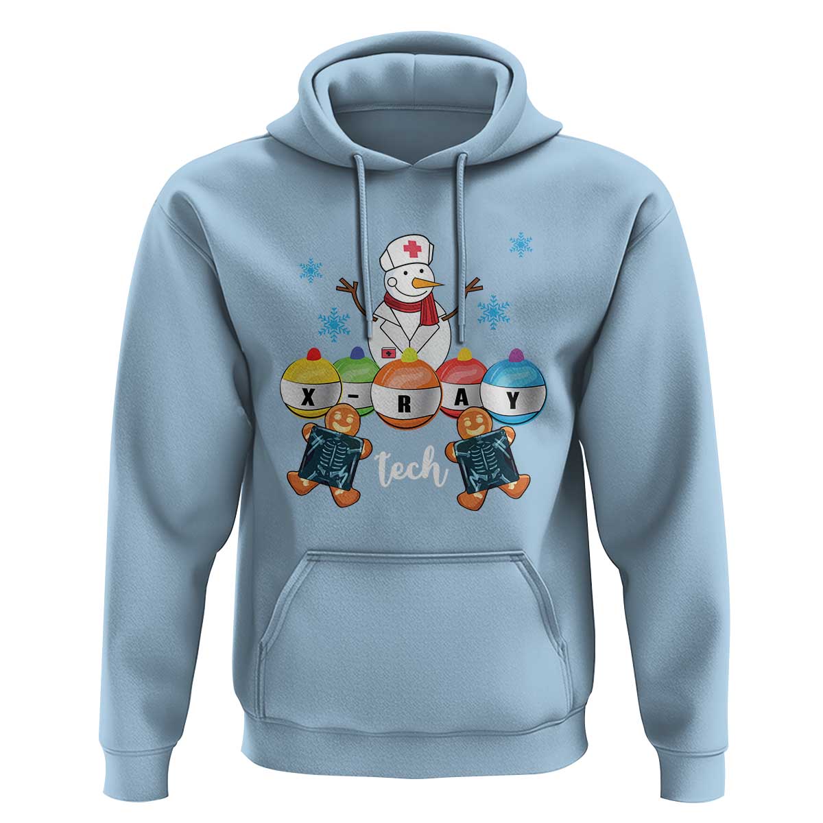 Funny Chrsitmas Hoodie Snowman Nurse Xray Gingerbread