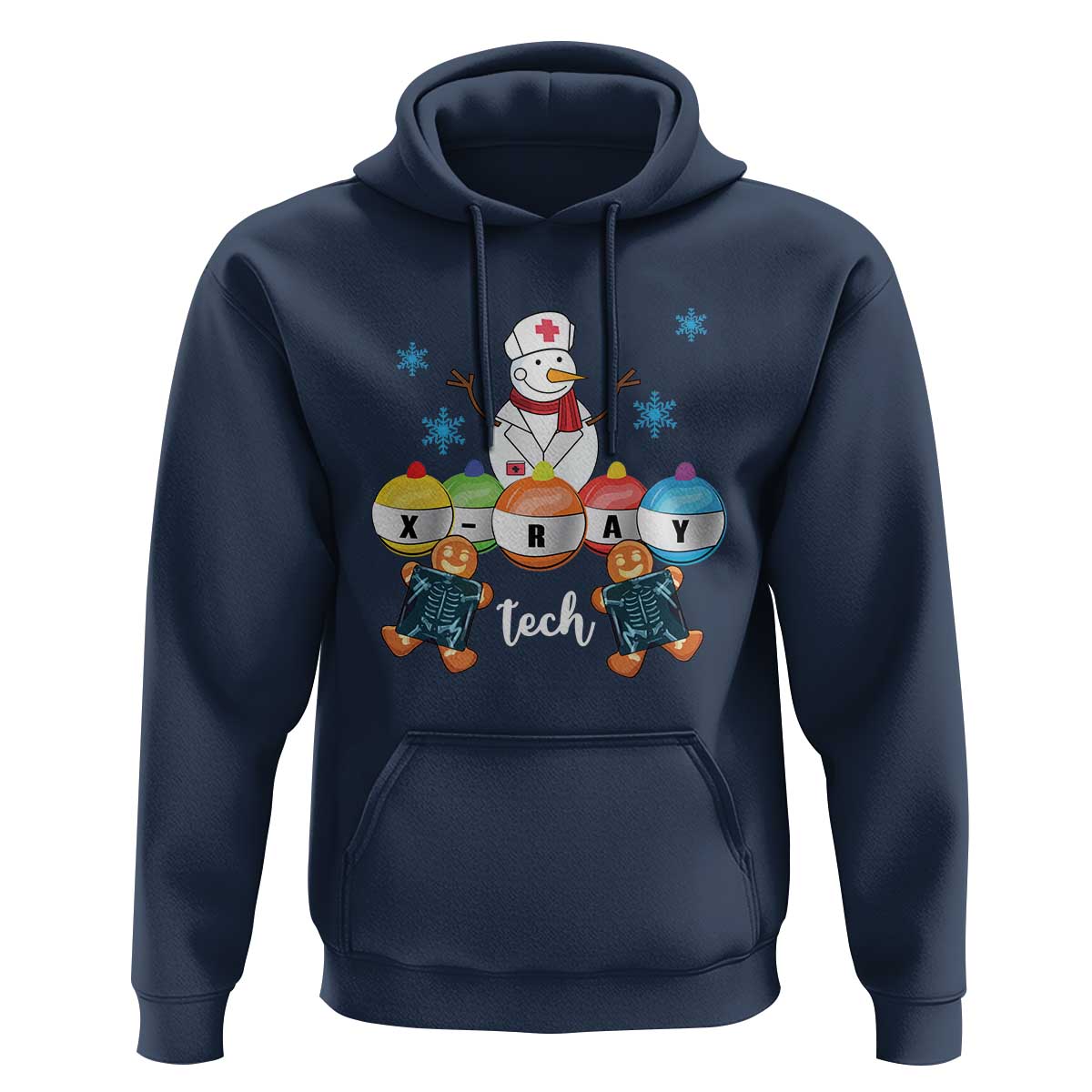 Funny Chrsitmas Hoodie Snowman Nurse Xray Gingerbread