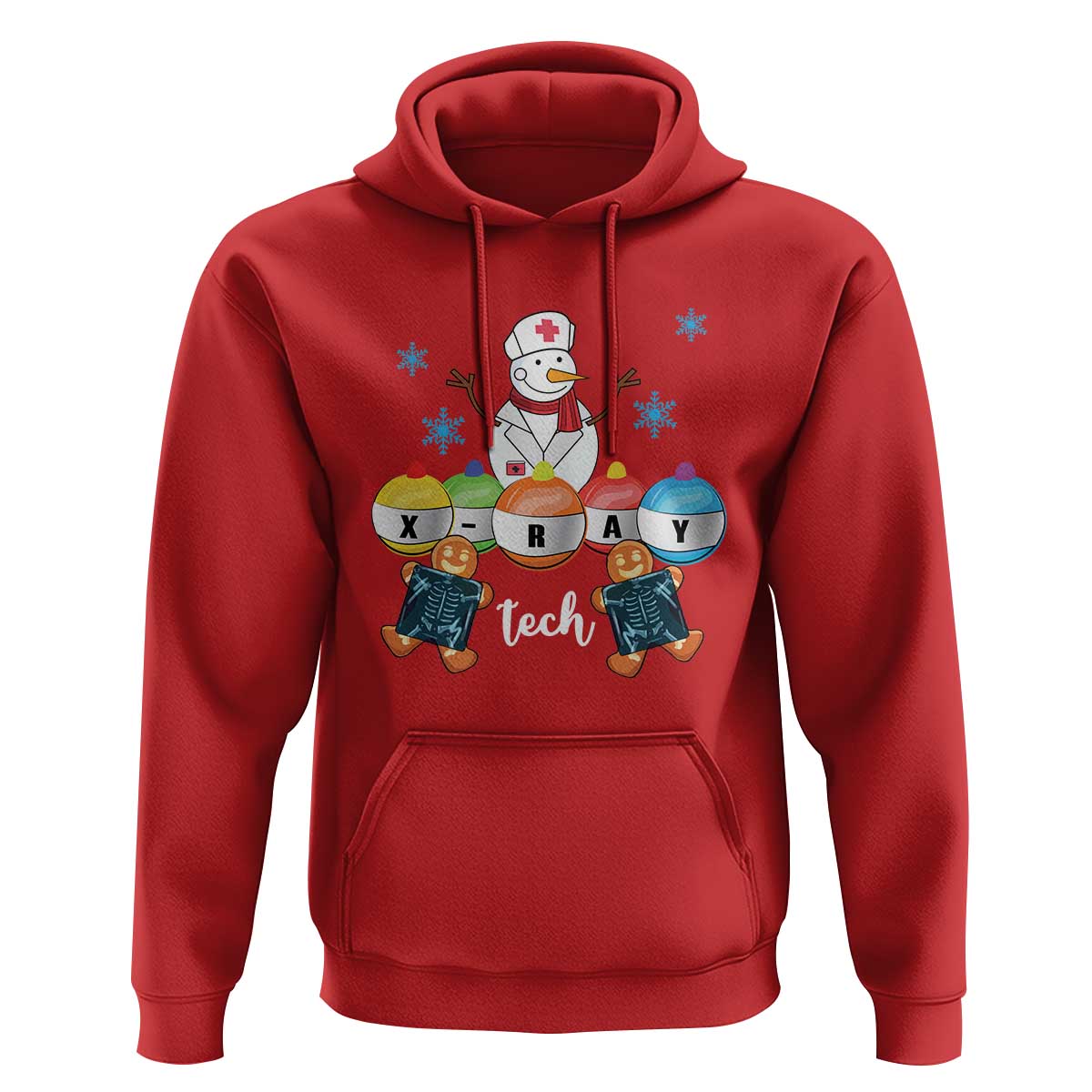 Funny Chrsitmas Hoodie Snowman Nurse Xray Gingerbread