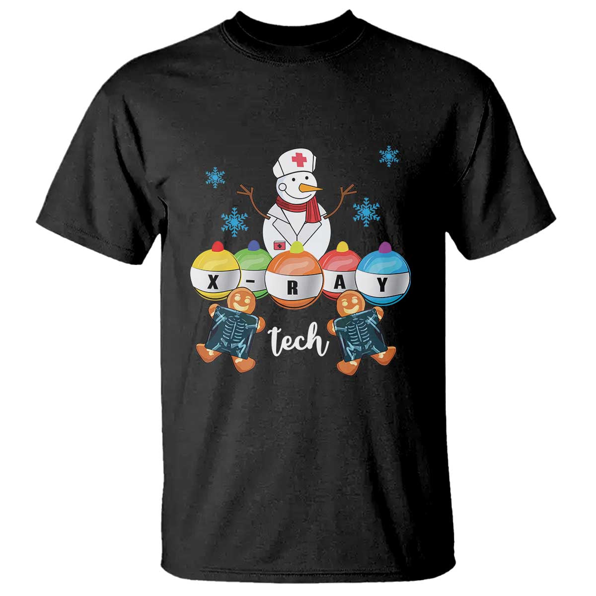 Funny Chrsitmas T Shirt Snowman Nurse Xray Gingerbread - Wonder Print Shop