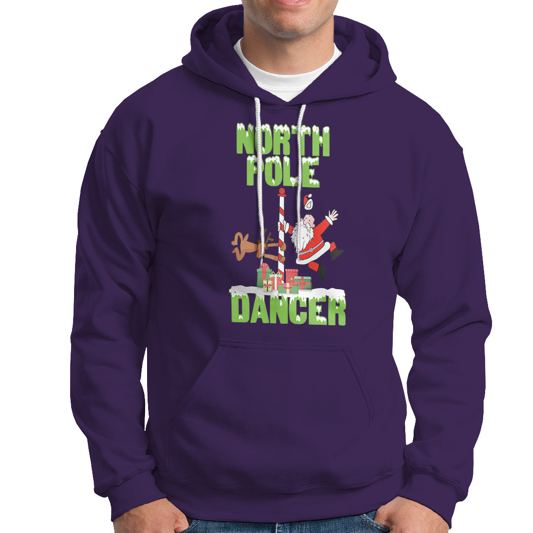 Chrsitmas Hoodie North Pole Dancer Reindeer Santa Ugly Xmas - Wonder Print Shop