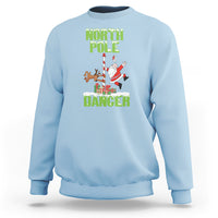 Chrsitmas Sweatshirt North Pole Dancer Reindeer Santa Ugly Xmas - Wonder Print Shop