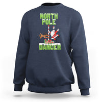 Chrsitmas Sweatshirt North Pole Dancer Reindeer Santa Ugly Xmas - Wonder Print Shop