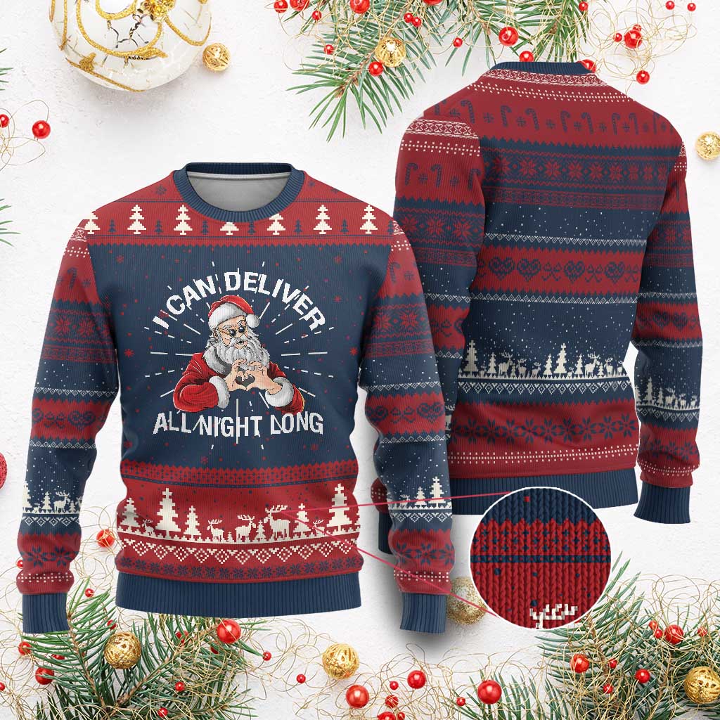 Funny Xmas Ugly Christmas Sweater I Can Deliver All Night Long - Wonder Print Shop