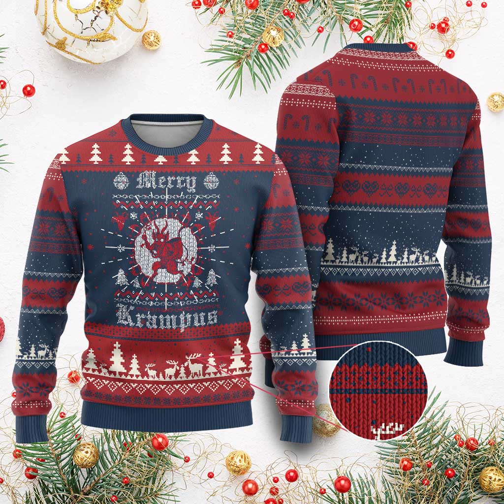 Merry Krampus Ugly Christmas Sweater Demon Horor Xmas - Wonder Print Shop
