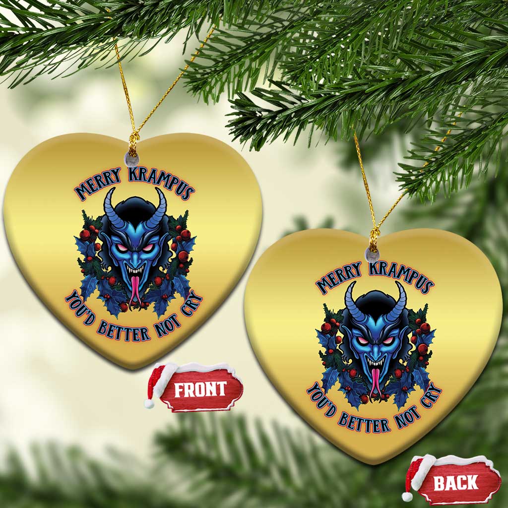 Merry Krampus Christmas Ornament You'd Better Not Cry Horor Xmas - Wonder Print Shop