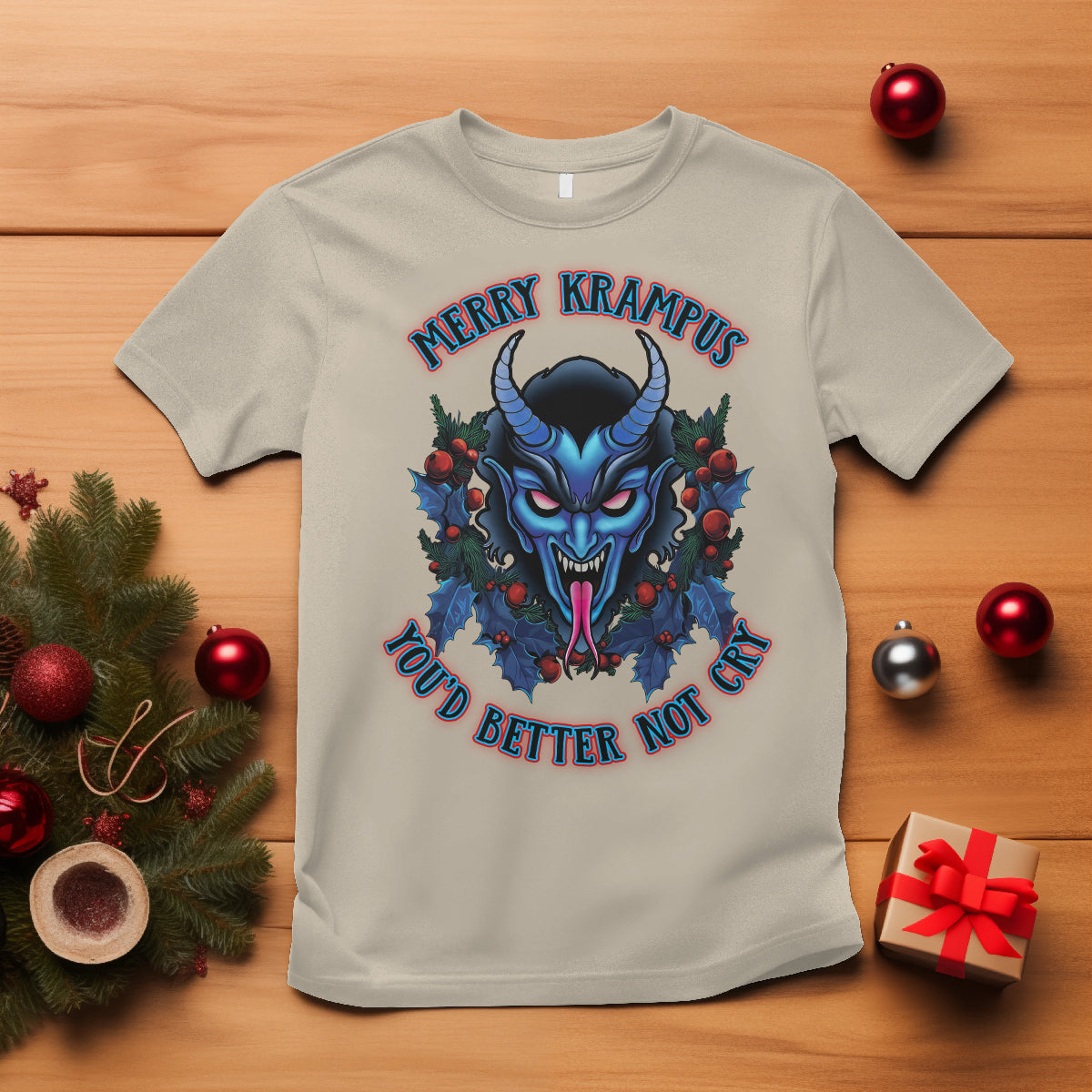 Merry Krampus Horor Christmas You'd Better Not Cry T Shirt - Wonder Print Shop