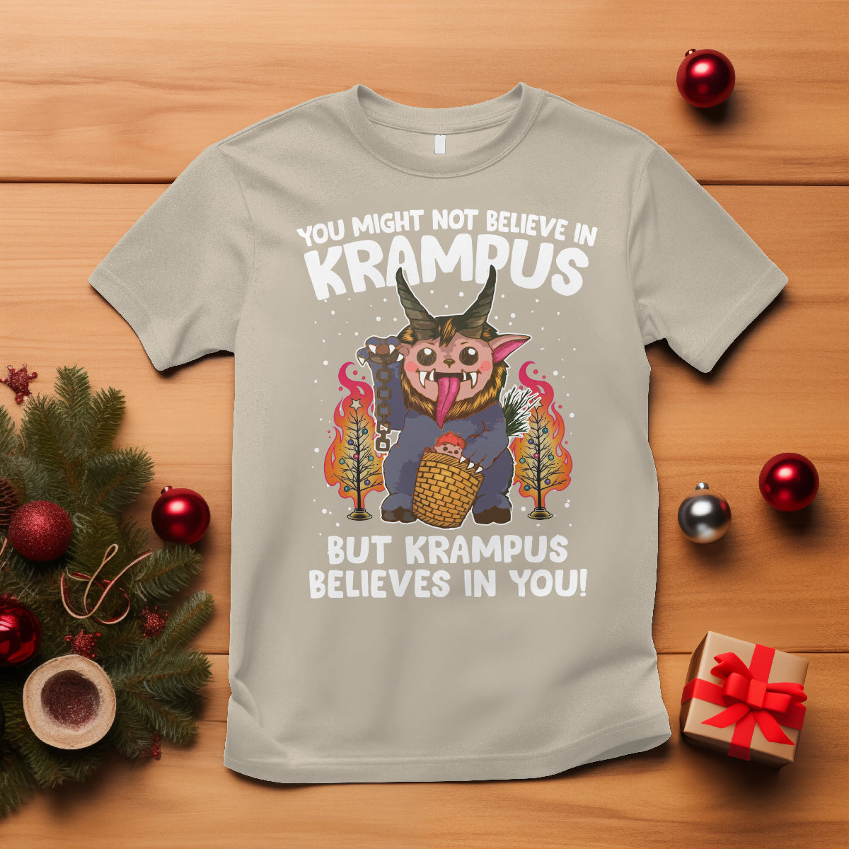 Merry Krampus Believes In You Germanic Christmas Demon Horror T Shirt - Wonder Print Shop
