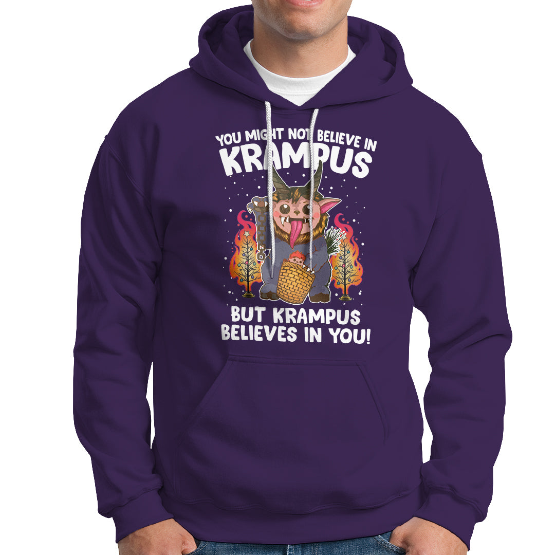 Merry Krampus Believes In You Germanic Christmas Demon Horror Hoodie - Wonder Print Shop