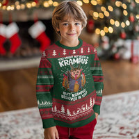 Cute Krampus Ugly Christmas Sweater Believes In You Germanic Christmas Demon Horror - Wonder Print Shop