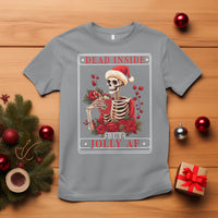 Christmas T Shirt Dead Inside But Jolly AF Funny Chillin'Skeleton - Wonder Print Shop