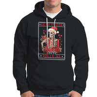 Christmas Hoodie Dead Inside But Jolly AF Funny Chillin'Skeleton - Wonder Print Shop