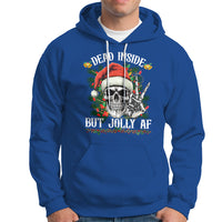 Christmas Hoodie Dead Inside But Jolly AF Funny Skull Skeleton - Wonder Print Shop