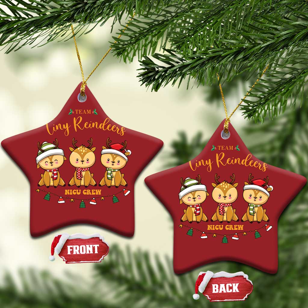 Xmas Nurse Nicu Crew Tiny Reindeer Christmas Ornament - Wonder Print Shop