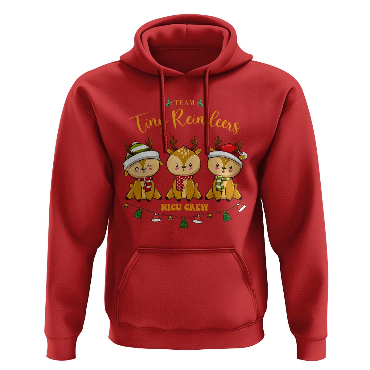 Christmas Nurse Nicu Crew Tiny Reindeer Hoodie
