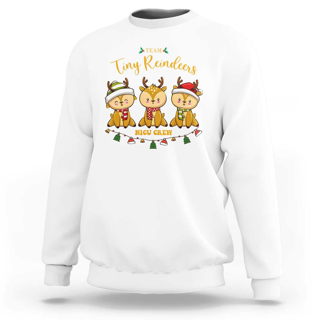 Christmas Nurse Nicu Crew Tiny Reindeer Sweatshirt - Wonder Print Shop
