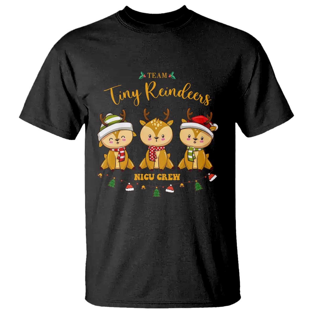 Christmas Nurse Nicu Crew Tiny Reindeer T Shirt - Wonder Print Shop