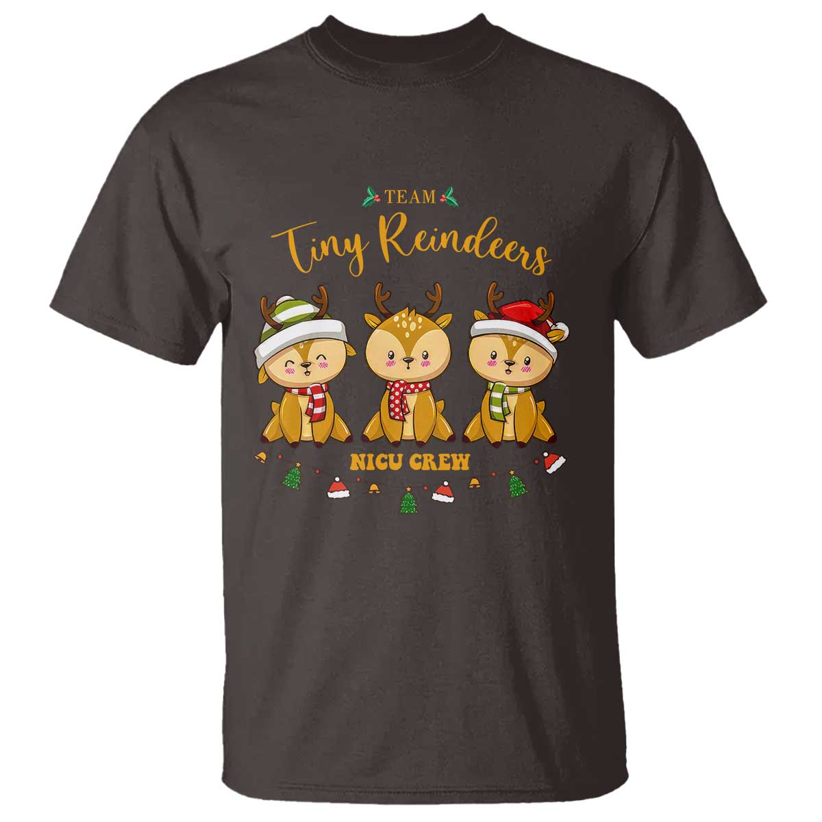 Christmas Nurse Nicu Crew Tiny Reindeer T Shirt - Wonder Print Shop