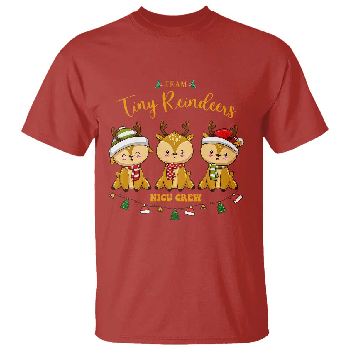 Christmas Nurse Nicu Crew Tiny Reindeer T Shirt - Wonder Print Shop
