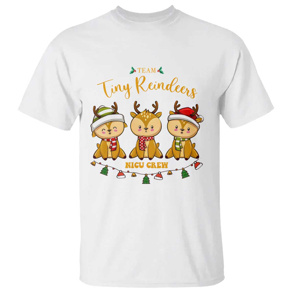 Christmas Nurse Nicu Crew Tiny Reindeer T Shirt - Wonder Print Shop